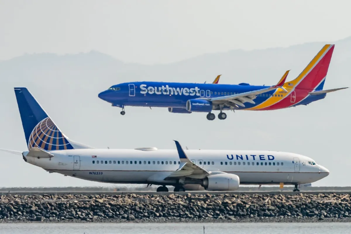 southwest and united planes