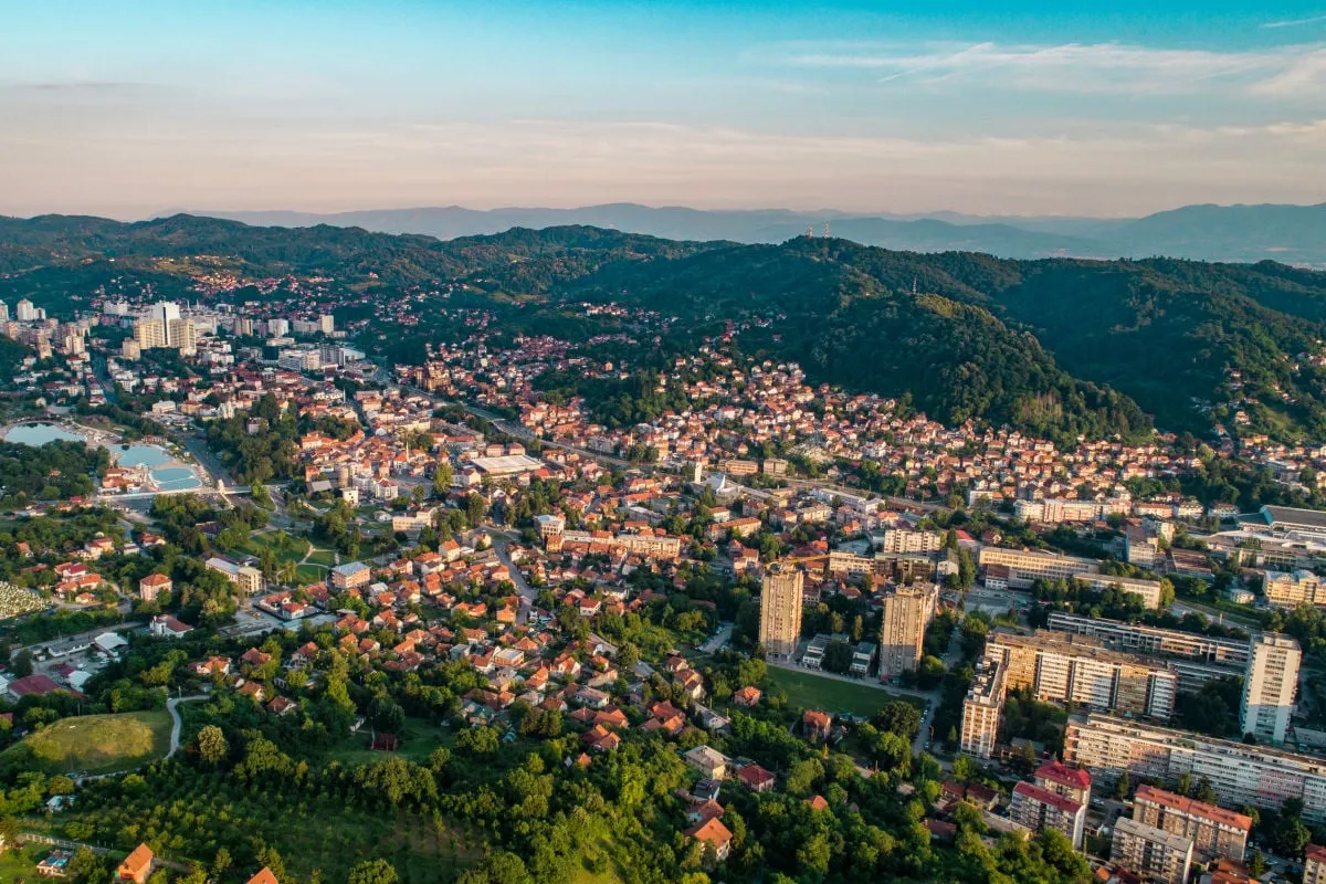 aerial view of tuzla bosnia