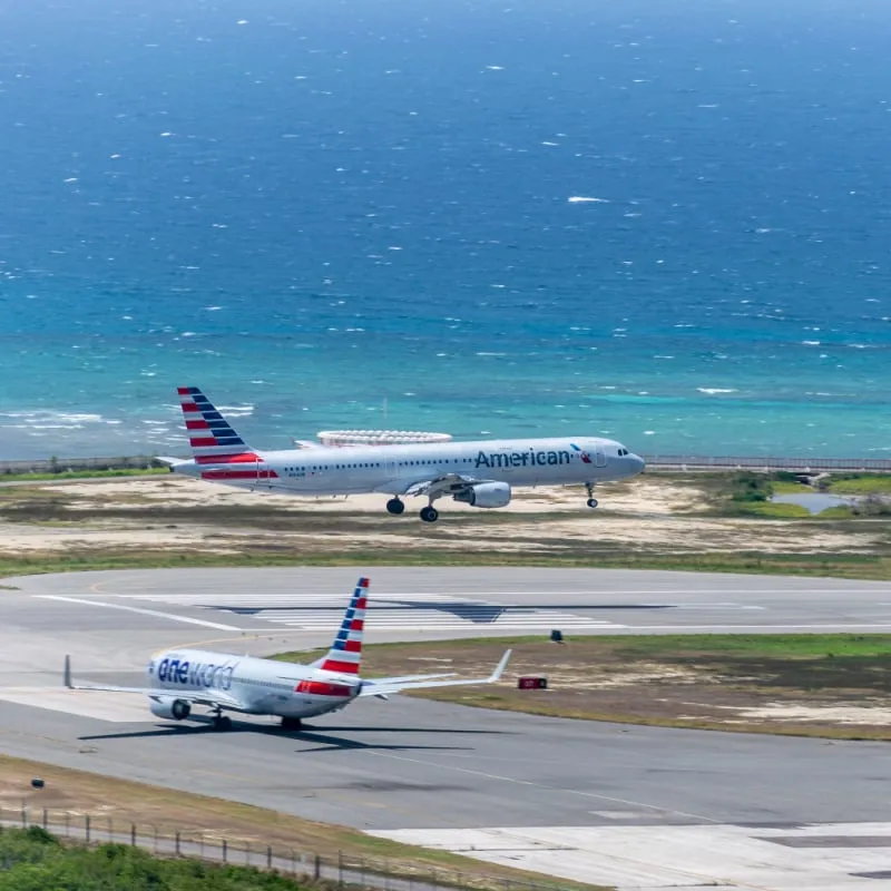 american airlines planes in montego bay, jamaica