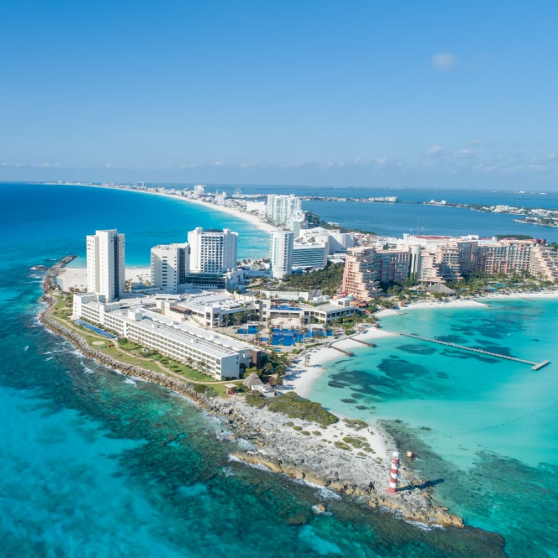 cancun from above