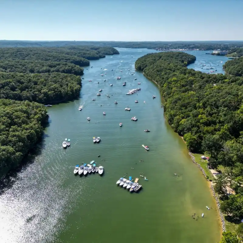 boats gathered in the ozarks