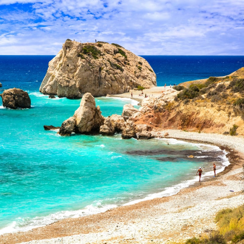 A near empty beach in cyprus, Mediterranean Europe